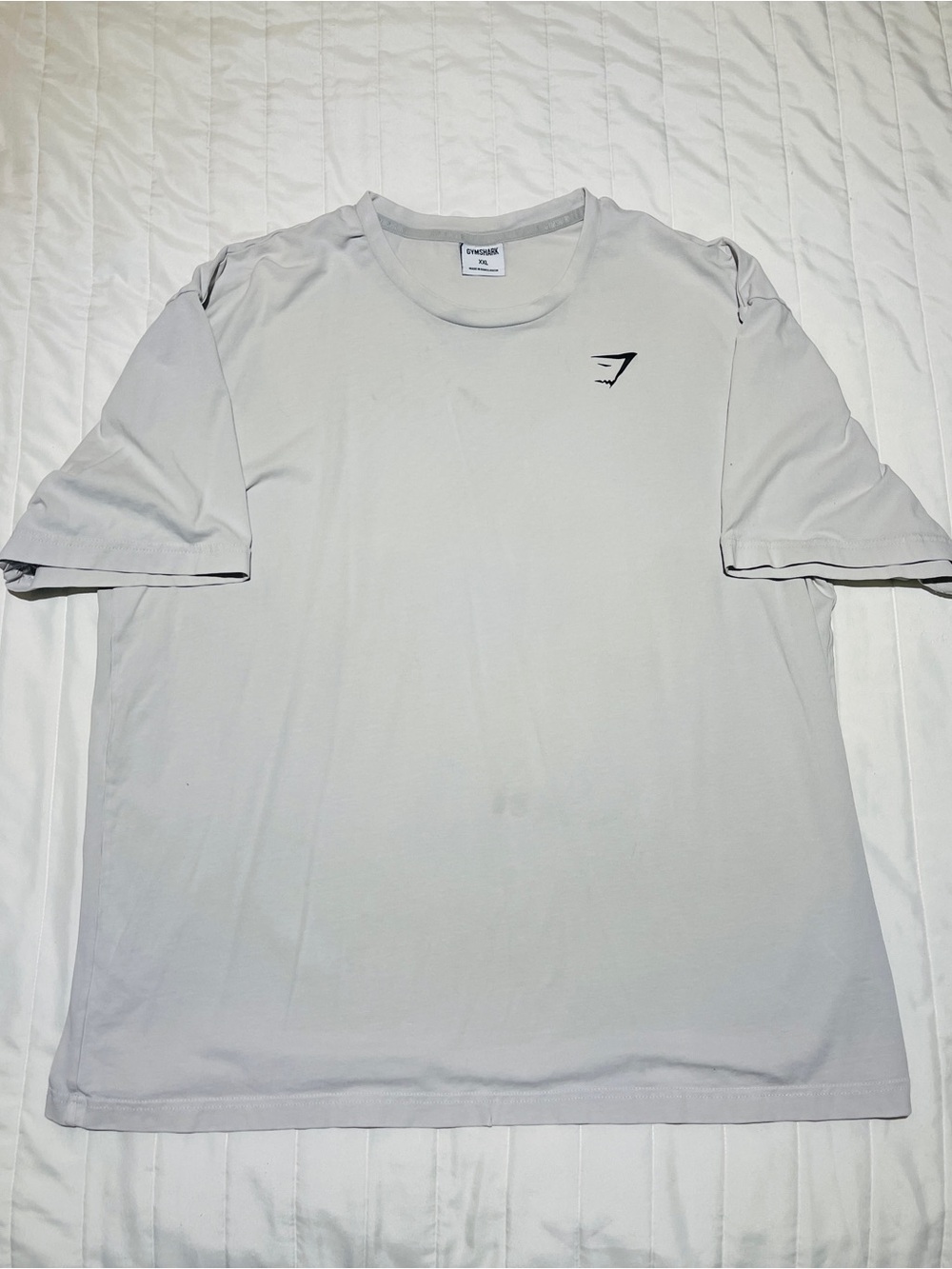 Gymshark Light Gray Short Sleeve Training Tee with Black Logo